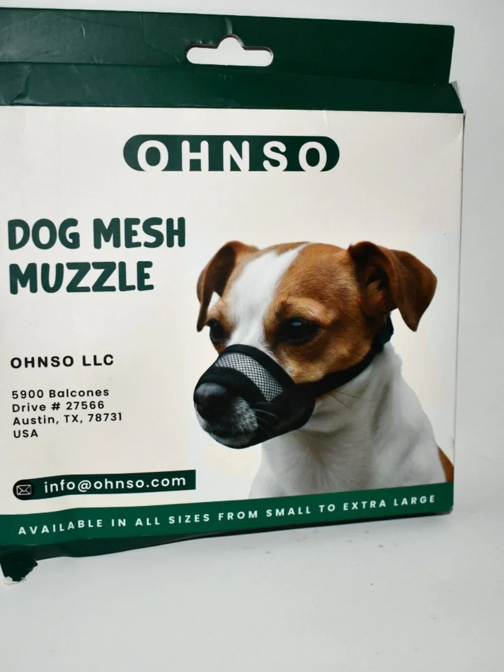 OHNSO Dog Muzzle, Large, Breathable Mesh, Anti Biting/ Barking, Black, 7.9-9.4